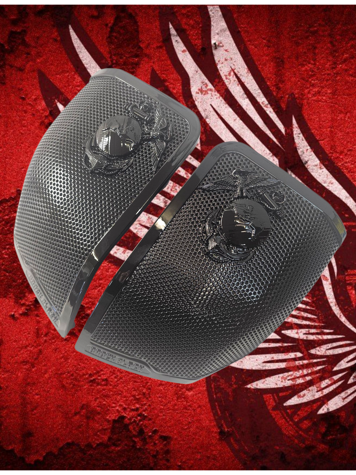 24+ Harley Davidson bag lid Speaker Grill Cover USMC