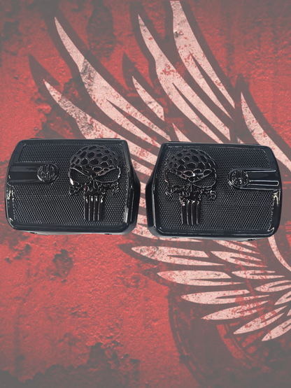 18 to 26+ Indian Chieftain webbed punisher inner speaker grills set