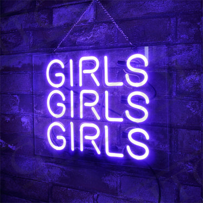 Girls Girls Girls Neon Sign Light Bar Club Garage Decor