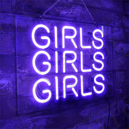 Girls Girls Girls Neon Sign Light Bar Club Garage Decor