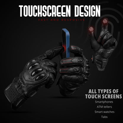 Gladiator Leather Motorcycle Gloves Reinforced Knuckle Men