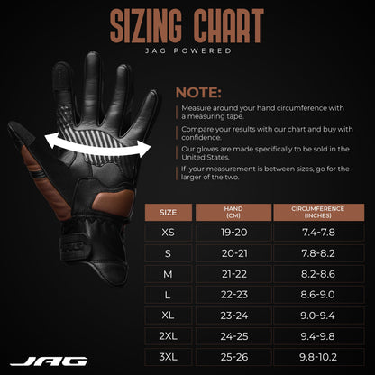 Helios Leather Motorcycle Gloves with Knuckle Protection