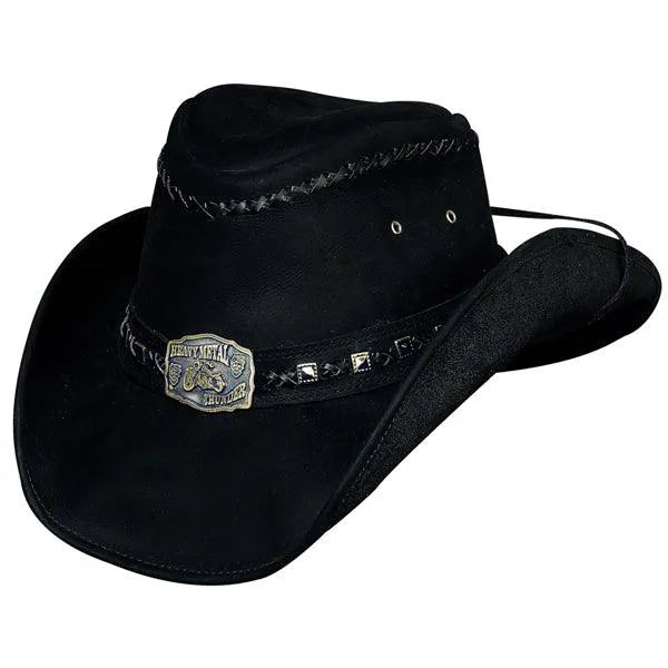Bullhide Thunder Struck Leather Cowboy Hat Biker Western
