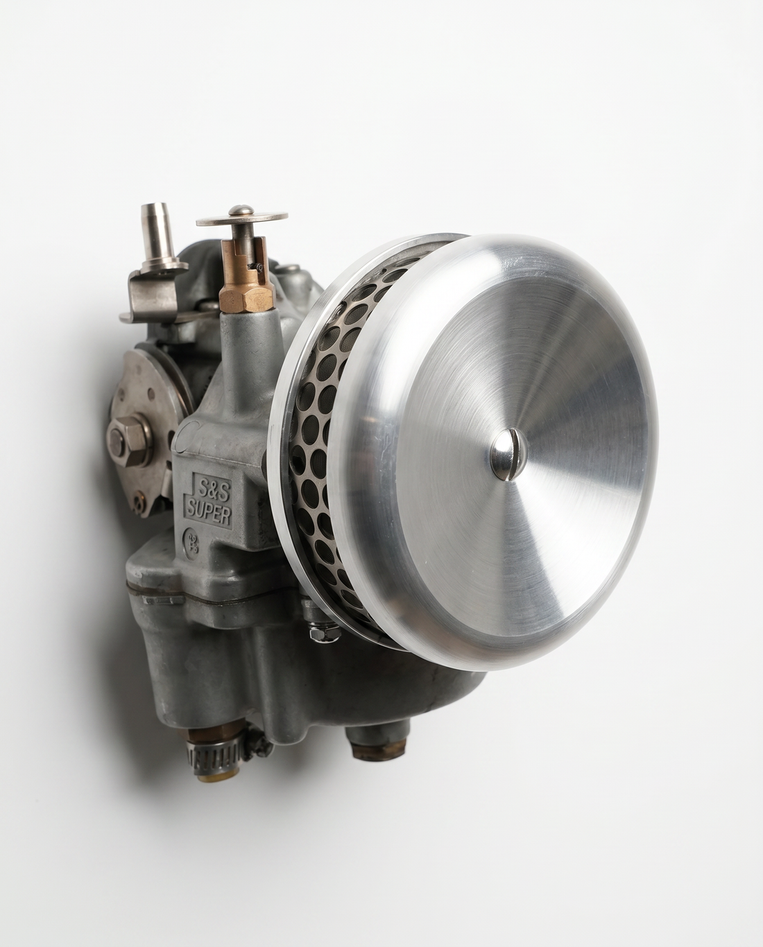 Watson 4 inch air cleaner for Harley-Davidson carburetors machined from 6061 aluminum