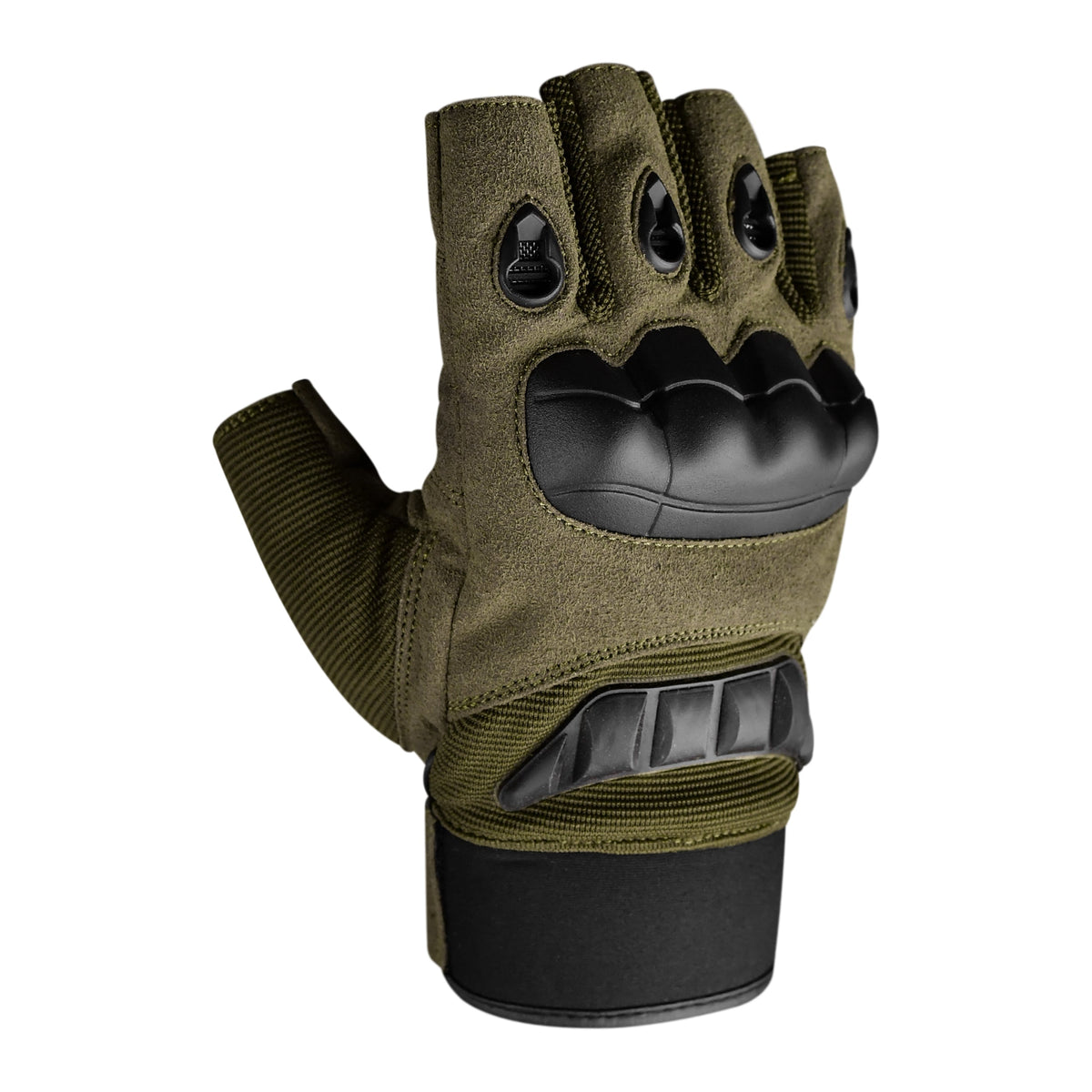 JAG Half Finger Tactical Motorcycle Gloves Olive