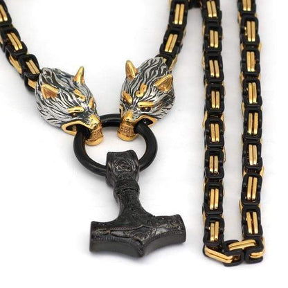 Viking Mjolnir Thor Hammer Stainless Steel Pendant Necklace