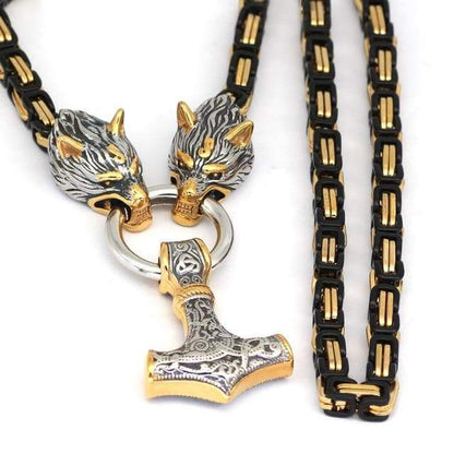 Viking Mjolnir Thor Hammer Stainless Steel Pendant Necklace