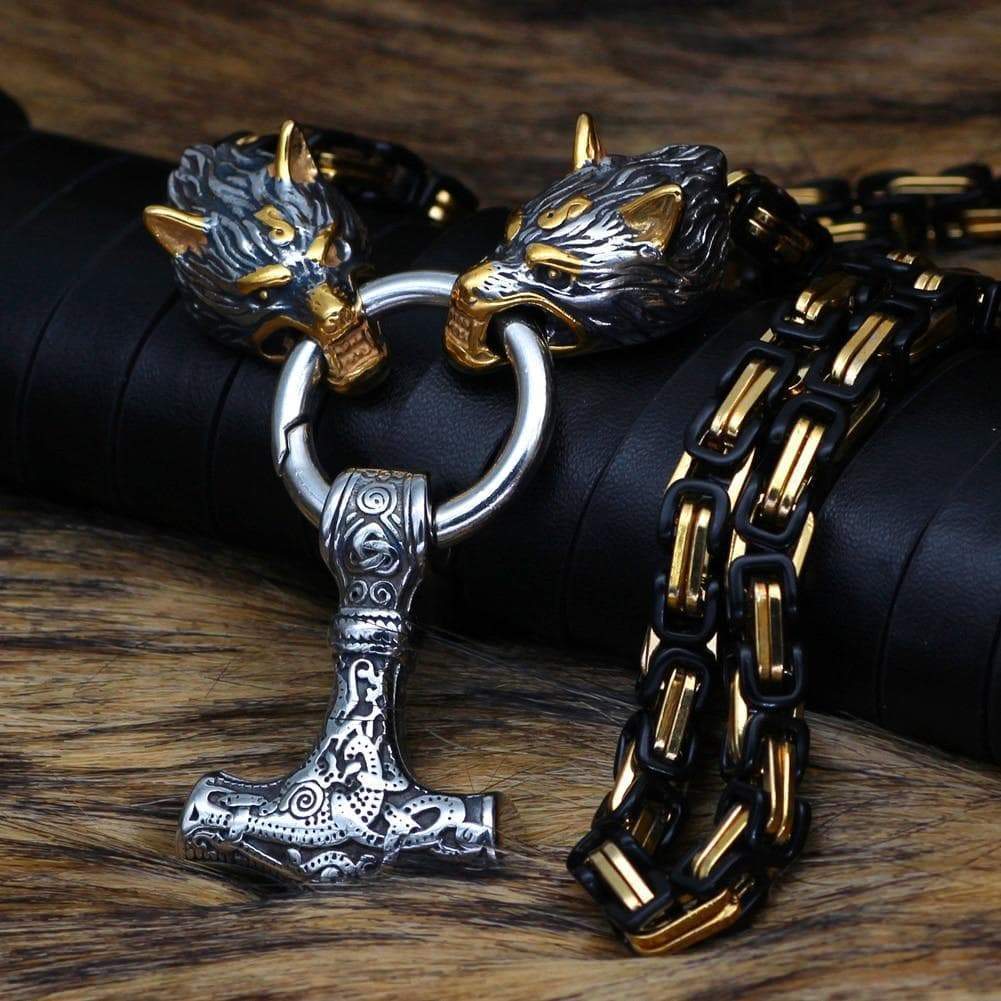 Viking Mjolnir Thor Hammer Stainless Steel Pendant Necklace
