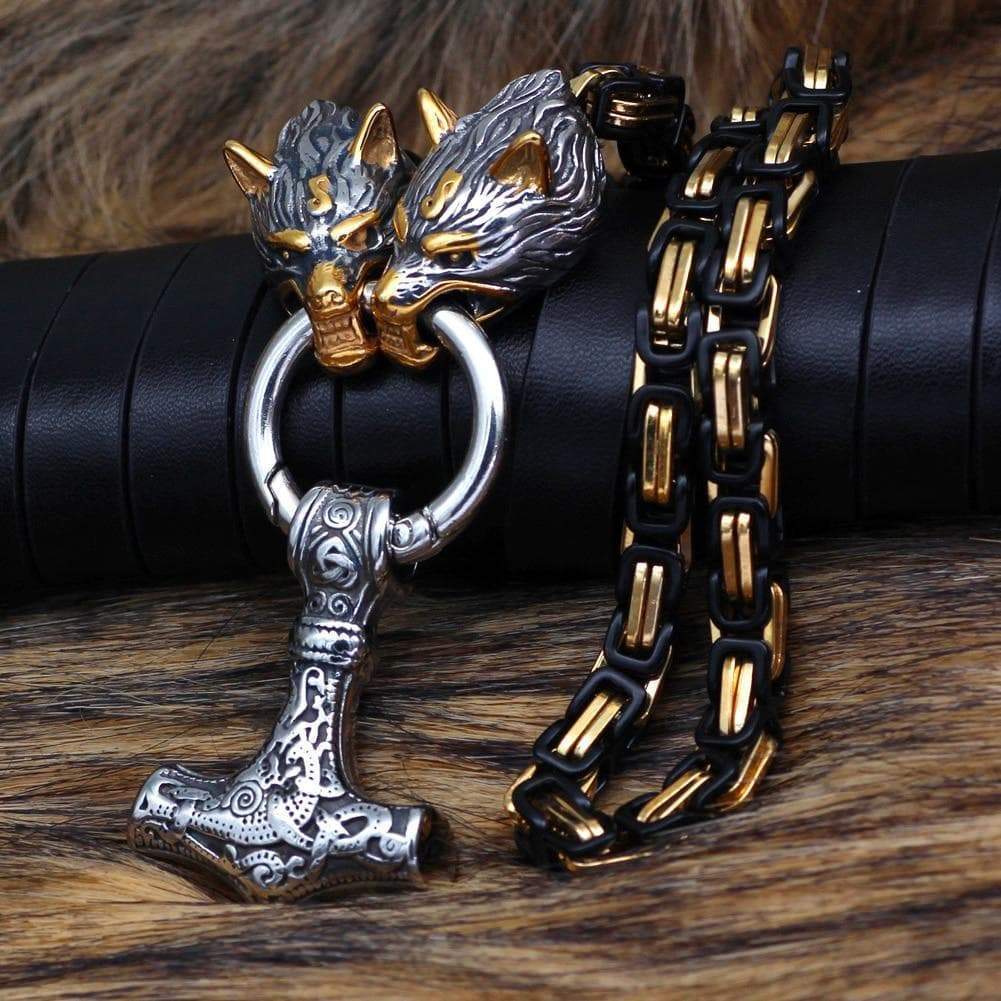 Viking Mjolnir Thor Hammer Stainless Steel Pendant Necklace