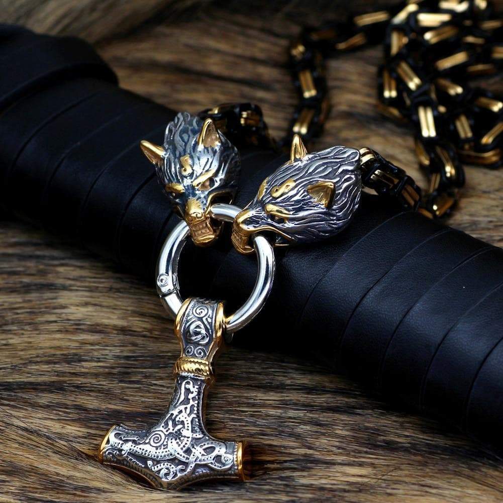 Viking Mjolnir Thor Hammer Stainless Steel Pendant Necklace