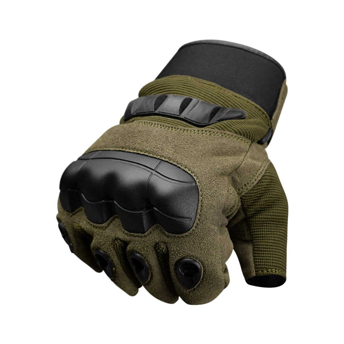 JAG Half Finger Tactical Motorcycle Gloves Olive