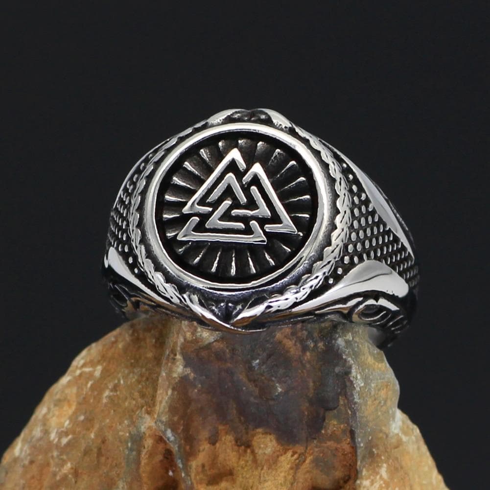 Viking Valknut Knot Stainless Steel Ring Bold Norse Design