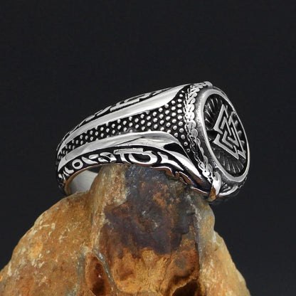 Viking Valknut Knot Stainless Steel Ring Bold Norse Design