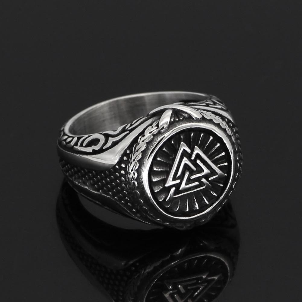 Viking Valknut Knot Stainless Steel Ring Bold Norse Design