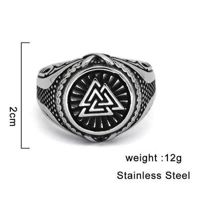 Viking Valknut Knot Stainless Steel Ring Bold Norse Design