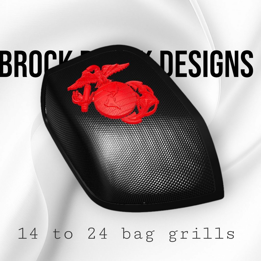 14-23 (Rockford) Harley Davidson bag lid Speaker Grill Cover USMC