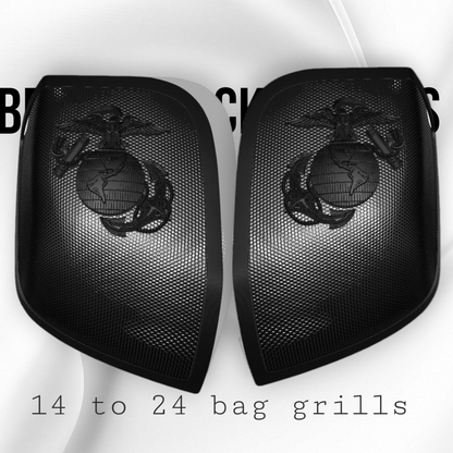 14-23 (Rockford) Harley Davidson bag lid Speaker Grill Cover USMC
