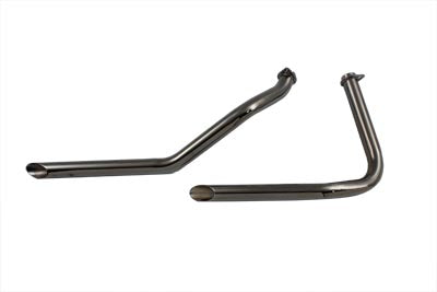 Paughco Chrome Drag Pipe Exhaust Set for Shovelhead Over Transmission