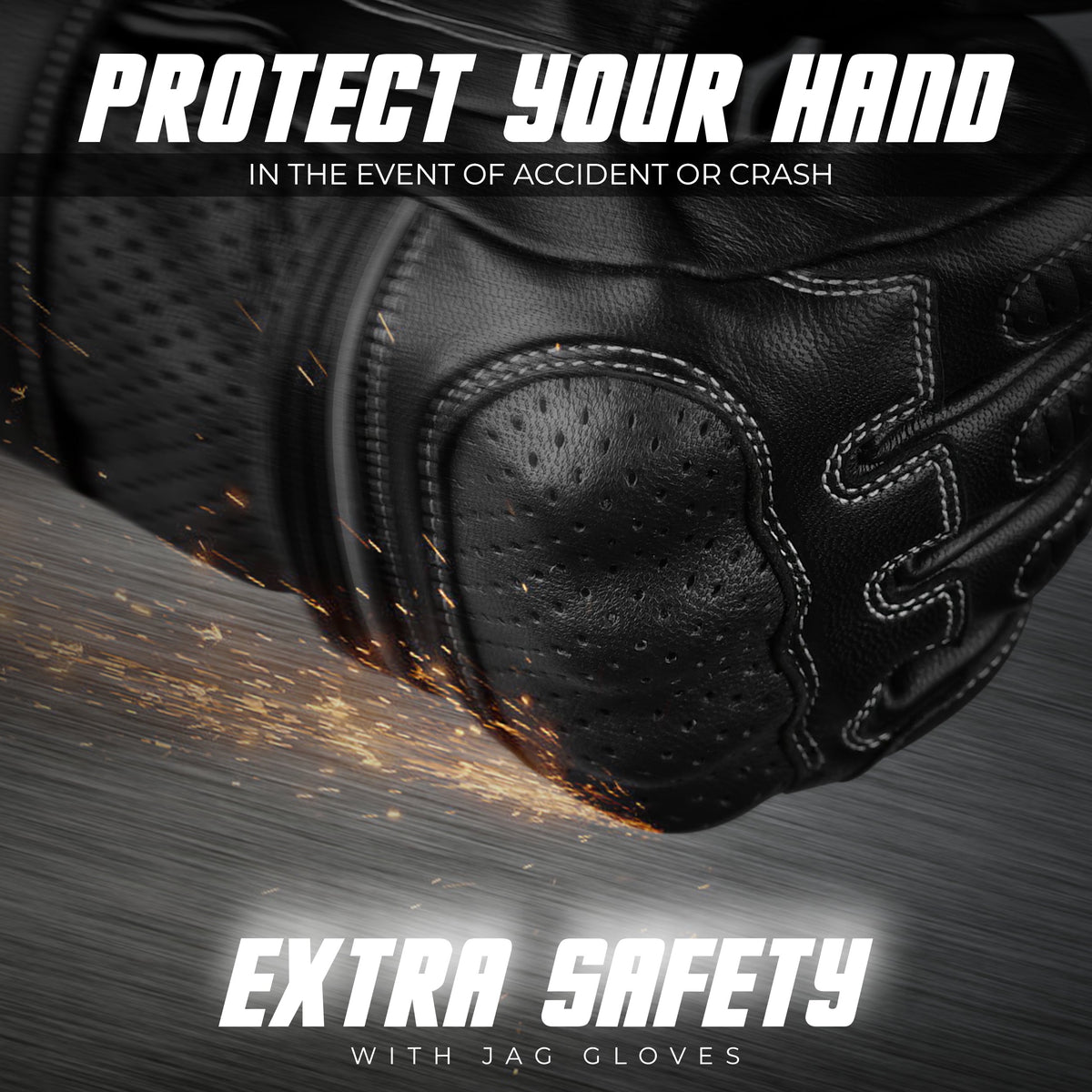 Ninja Leather Motorcycle Gloves Black Brown Knuckle Guard