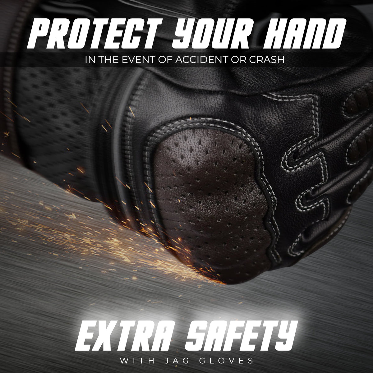 Ninja Leather Motorcycle Gloves Black Brown Knuckle Guard