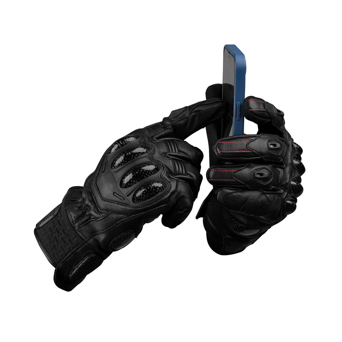 Gladiator Leather Motorcycle Gloves Reinforced Knuckle Men