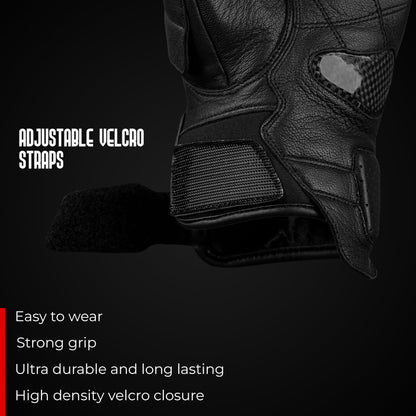 Gladiator Leather Motorcycle Gloves Reinforced Knuckle Men