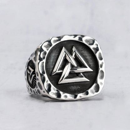 Viking Valknut Stainless Steel Ring Norse Warrior Symbol